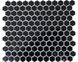 Keramikmosaik Hexagon HX060 26,0x30,0 cm schwarz