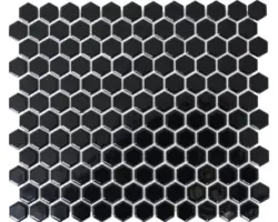 Keramikmosaik Hexagon HX060 26,0x30,0 cm schwarz