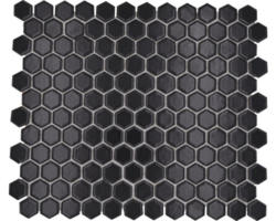 Keramikmosaik Hexagon HX065 26,0x30,0 cm schwarz