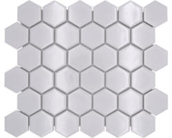 Keramikmosaik Hexagon HX080 32,5x28,1 cm weiß