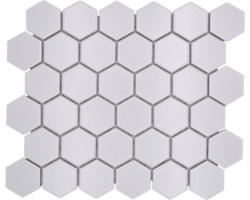 Keramikmosaik Hexagon HX085 32,5x28,1 cm weiß
