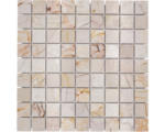 Hornbach Natursteinmosaik Marmor Quadrat MOS 32/2807 30,5x30,5 cm beige gold