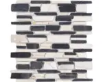 Hornbach Natursteinmosaik Marmor MOS Brick 205 30,5x30,5 cm beige schwarz