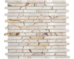 Natursteinmosaik Marmor MOS Brick 2807 30,5x32,2 cm beige