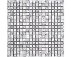 Glasmosaik Crystal Quadrat XAM 77 30,0x30,0 cm silber