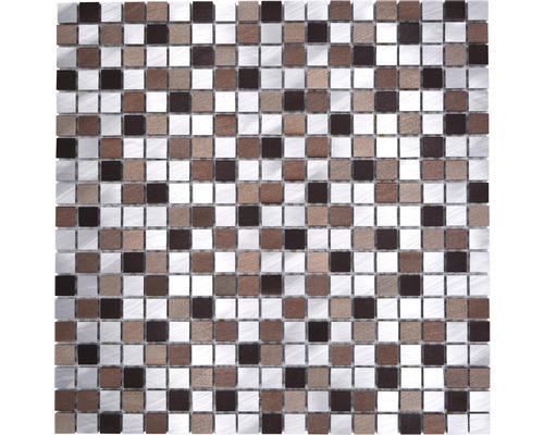 Aluminiummosaik XAM A971 Quadrat 31,7x31,7 cm kupfer silber mix