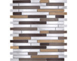 Hornbach Aluminiummosaik XAM A991 Quadrat 29,8x33,8 cm kupfer silber mix