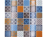 Hornbach Glasmosaik Crystal Quadrat XCM 8OP2 30,0x30,0 cm blau weiß orange