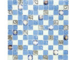 Hornbach Glasmosaik Crystal Quadrat XCM 8OP8 30,0x30,0 cm Muschel blau