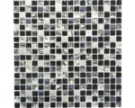 Hornbach Glasmosaik mit Metall Crystal Quadrat XCM M780 30,0x30,0 cm schwarz