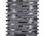 Hornbach Glasmosaik mit Naturstein XCM MV798 29,8x33,8 cm grau schwarz mix