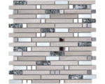 Hornbach Glasmosaik mit Naturstein XCM MV818 30,0x30,0 cm beige