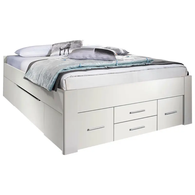 Stauraumbett 160/200 cm in Wei&szlig;