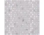 Hornbach Glasmosaik mit Naturstein XIC 1011 30,5x30,5 cm weiß