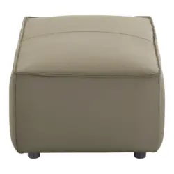 Hocker in Leder Grau