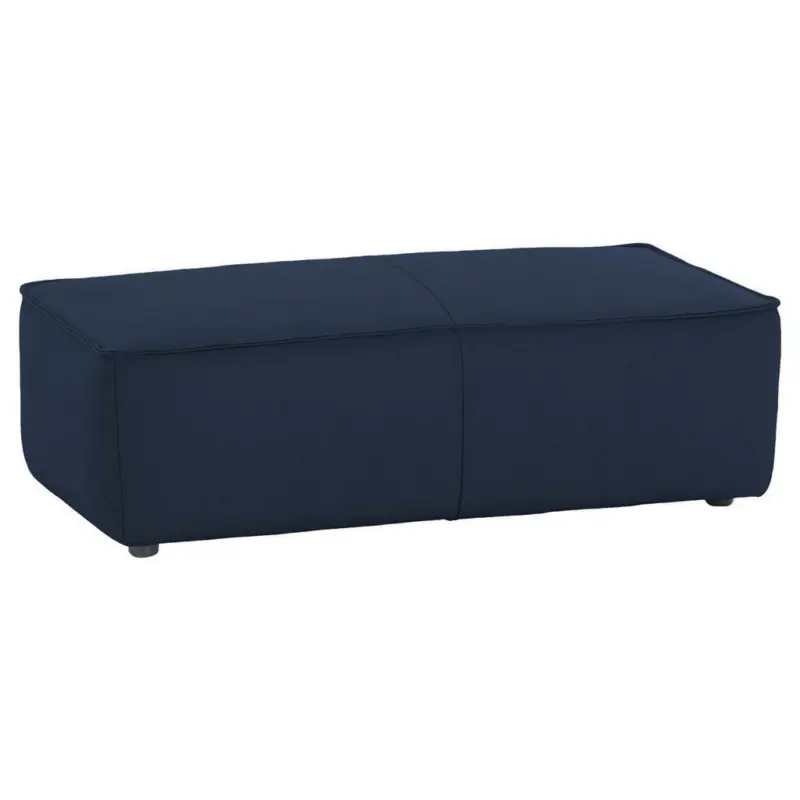 Hocker in Leder Blau