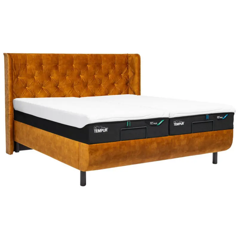 Bett MIT Matratzen Soft+Medium 180/200 cm in Goldfarben