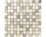 Hornbach Natursteinmosaik Quadrat Travertin XNT 46380 30,5x30,5 cm braun beige