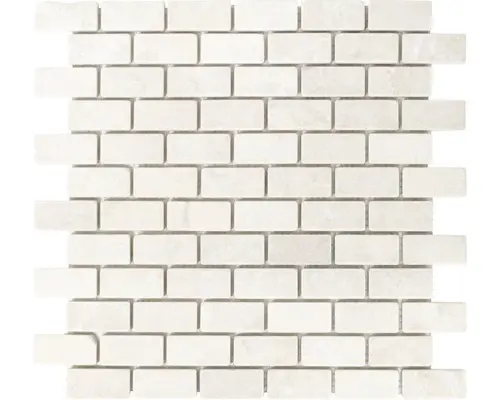 Natursteinmosaik Marmor Brick XNT46692 30,5x30,5 cm weiß