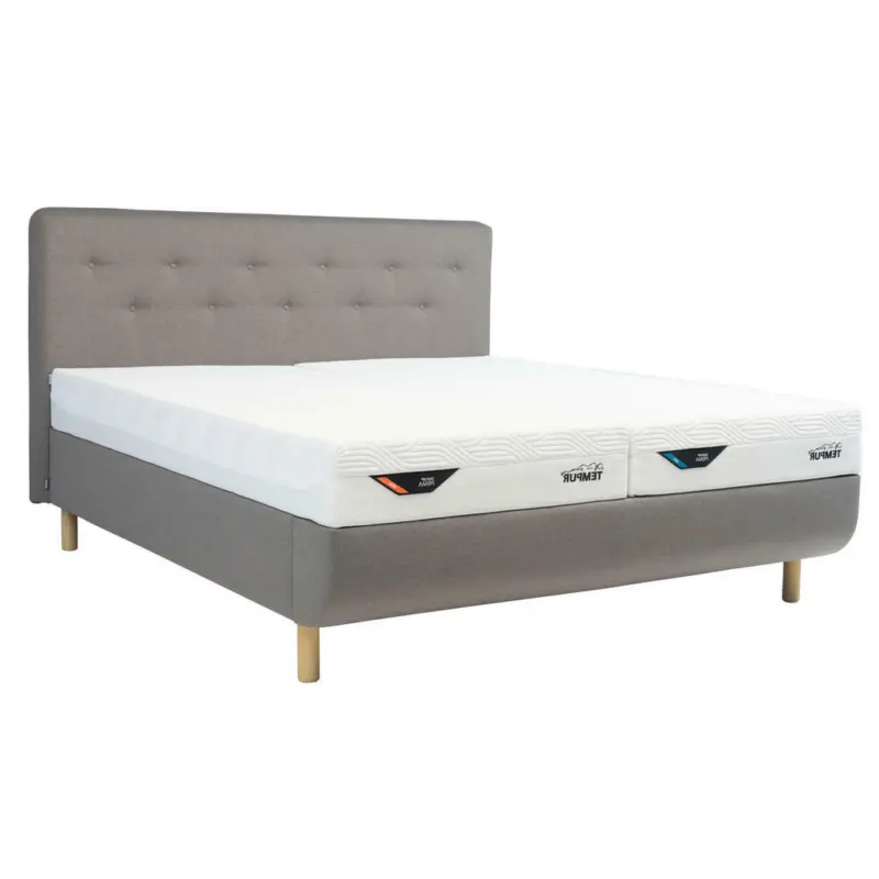 Bett MIT Matratzen Medium+Firm 180/200 cm in Grau