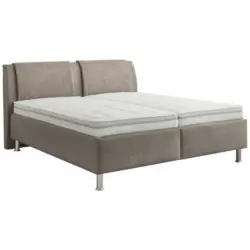 Polsterbett 160/200 cm in Taupe, Hellgrau