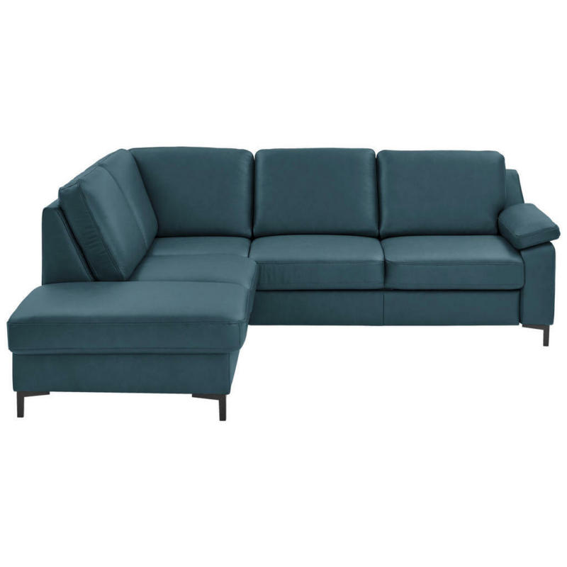 Ecksofa in Echtleder Blau