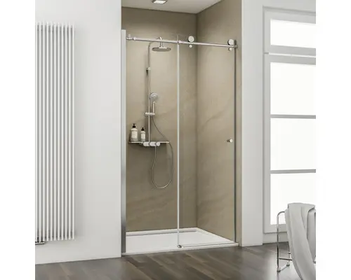 Schiebetür für Nische Schulte MasterClass 1200x2000 mm Anschlag links Echtglas Klar hell chromoptik