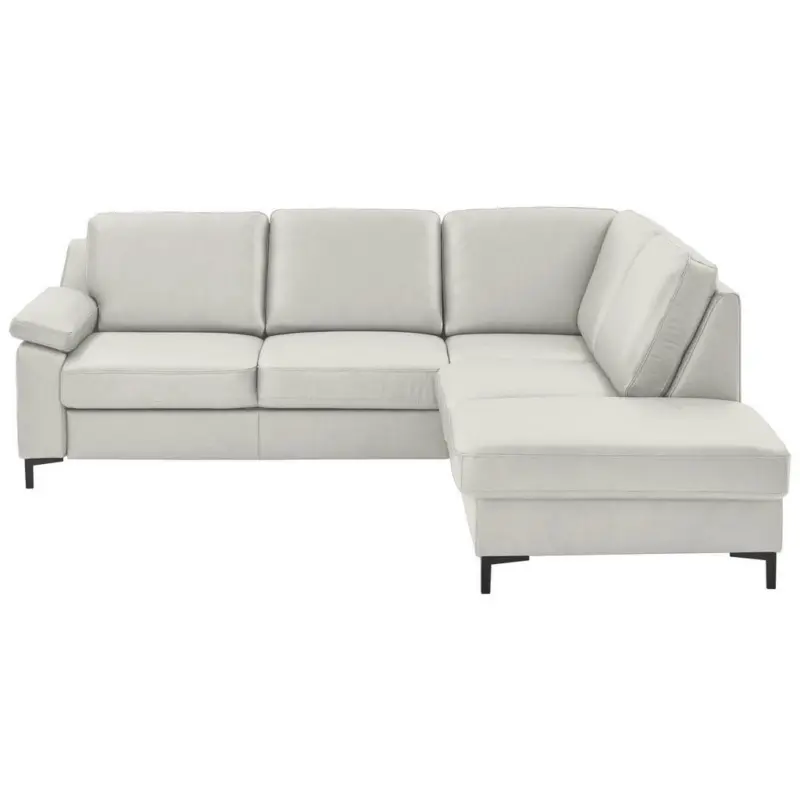 Ecksofa in Echtleder Weiß