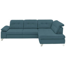 Ecksofa in Echtleder Blau