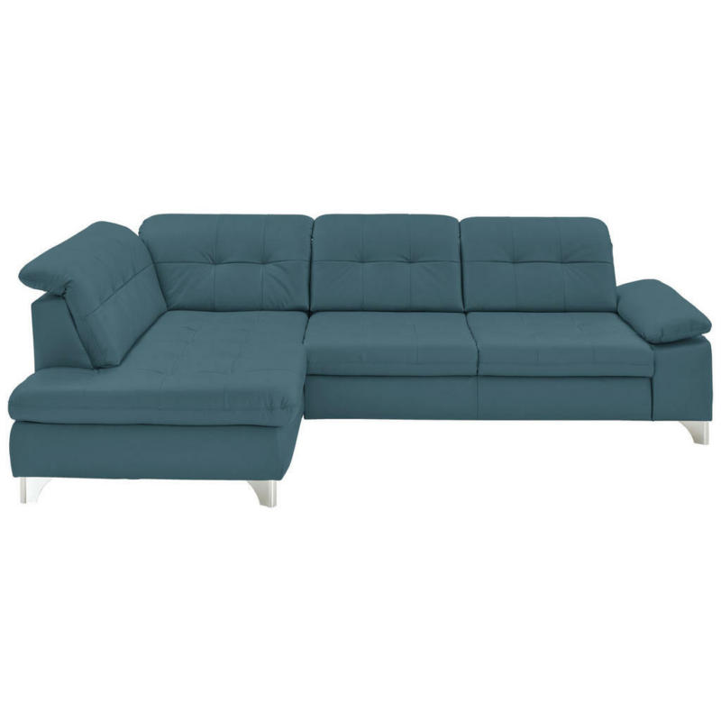 Ecksofa in Echtleder Blau