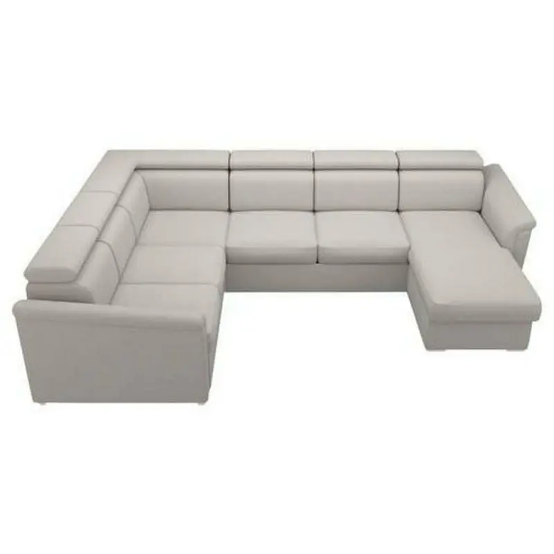 Wohnlandschaft in Webstoff Beige