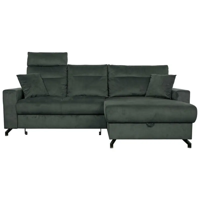 Ecksofa in Velours Grau