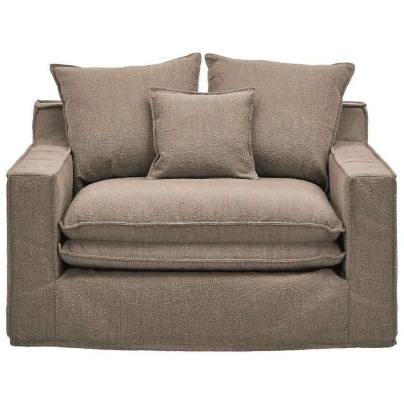 Sessel in Flachgewebe, Bouclé Weiß