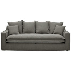 Dreisitzer-Sofa in Flachgewebe, Bouclé Grau