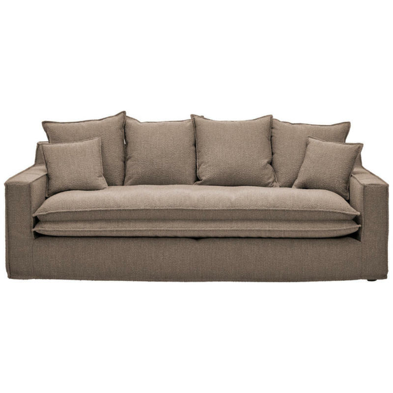 Dreisitzer-Sofa in Flachgewebe Braun