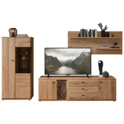 Wohnwand 320/163/50 cm in Braun, Eschefarben, Eiche Artisan