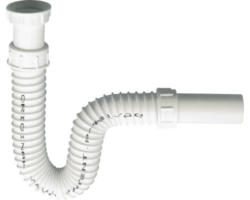 Waschtischsiphon Sanotechnik 1 1/4 x 40 mm mit flerxiblem Abflussschlauch