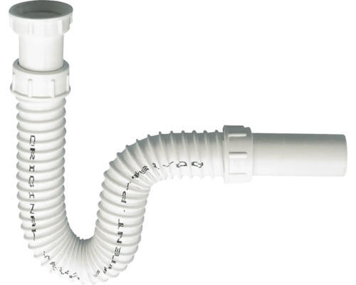 Waschtischsiphon Sanotechnik 1 1/4 x 40 mm mit flerxiblem Abflussschlauch