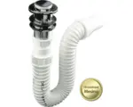 Hornbach Waschtischsiphon Sanotechnik 1 1/4x40 mm mit Klick-Klack Ventil und felxiblem Anschlussschlauch