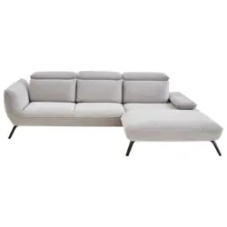 Ecksofa in Cord Hellgrau
