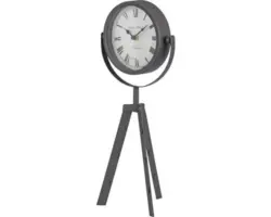 Tischuhr Metall Classic schwarz 19x42 cm