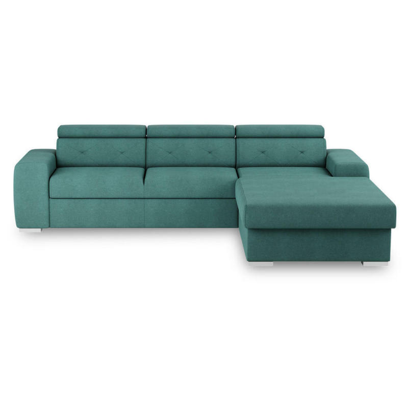 Eckschlafsofa in Velours Grün