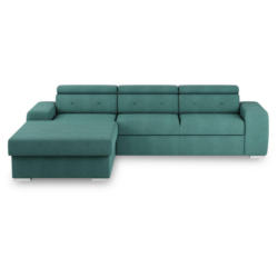 Eckschlafsofa in Velours Grün