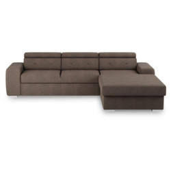 Eckschlafsofa in Velours Braun