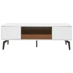 Couchtisch in Metall, Holzwerkstoff