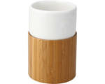 Hornbach Zahnputzbecher Form & Style Curetta Keramik mit Bambus weiß braun