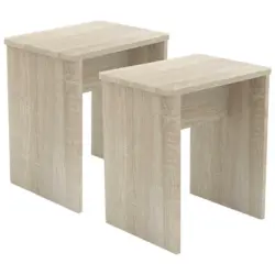 Hocker in Holzwerkstoff Sonoma Eiche