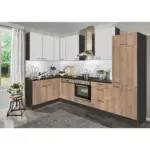 XXXLutz Lauterach - Ihr Möbelhaus bei Bregenz Eckküche 164/300 cm in Graphitfarben, Weiß, Eichefarben