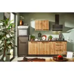 XXXLutz Lauterach - Ihr Möbelhaus bei Bregenz Küchenblock 270 cm in Graphitfarben, Eichefarben