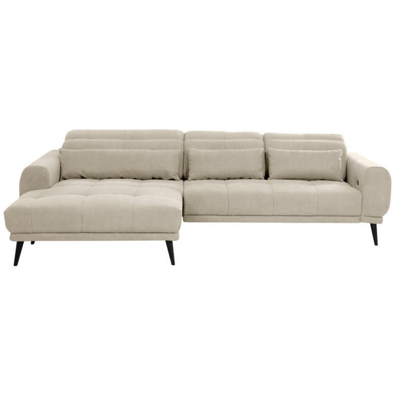 Ecksofa in Velours Beige